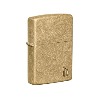 Zapalovač ZIPPO 23008 Armor Tumbled Brass Flame Design